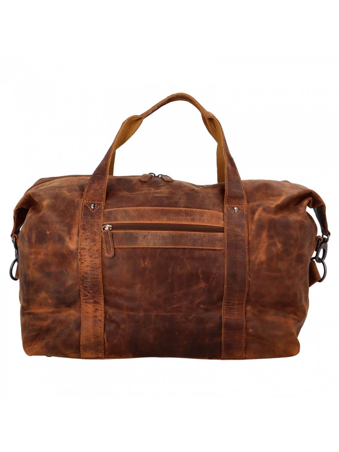 Kožená cestovní taška Greenwood Trevis – koňak